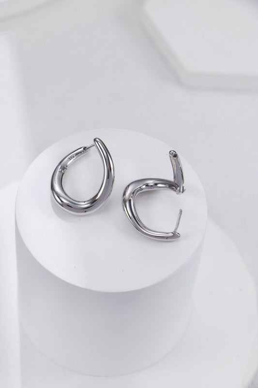 Silver Liquid Loop Earrings