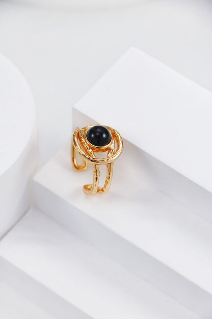 Gold Plated Midnight Swirl Open Ring