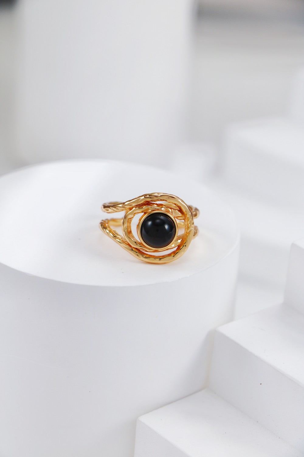 Gold Plated Midnight Swirl Open Ring