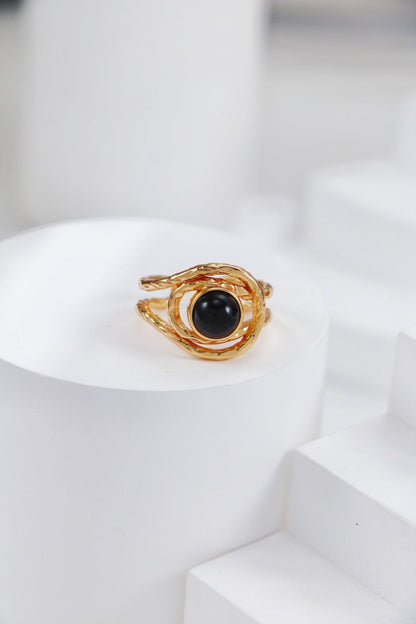 Gold Plated Midnight Swirl Open Ring