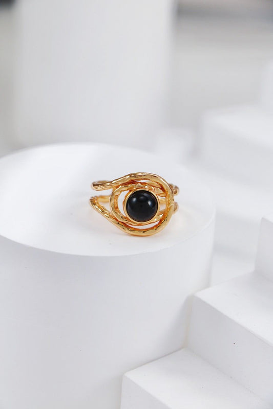 Gold Plated Midnight Swirl Open Ring