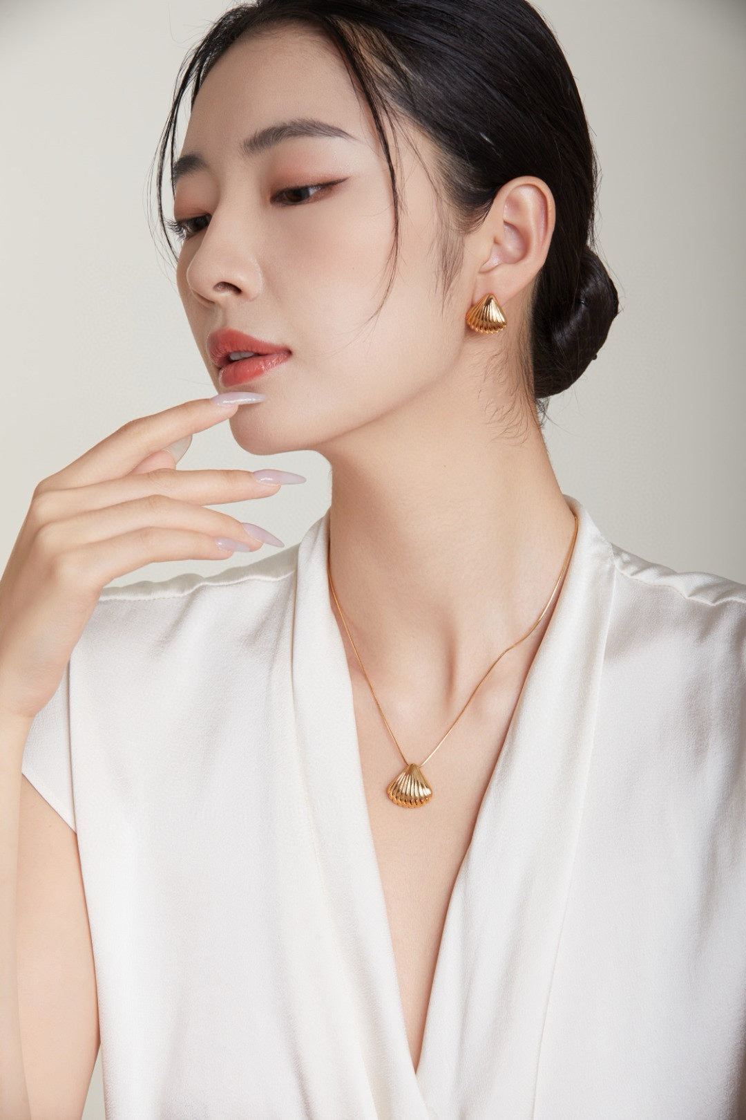 Gold Plated Tidal Shell Necklace