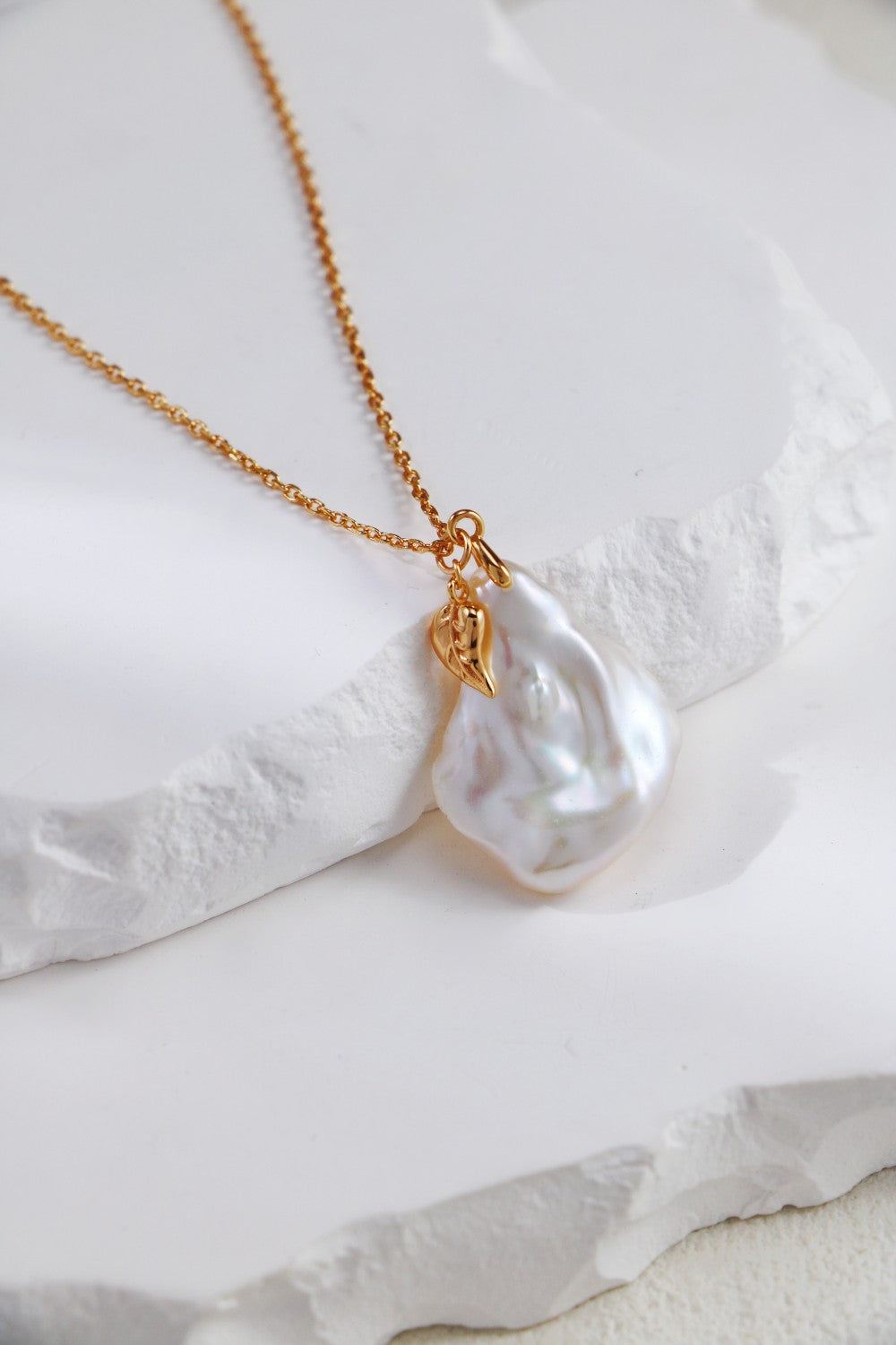 Gold Plated Baroque Bliss Pearl Necklace