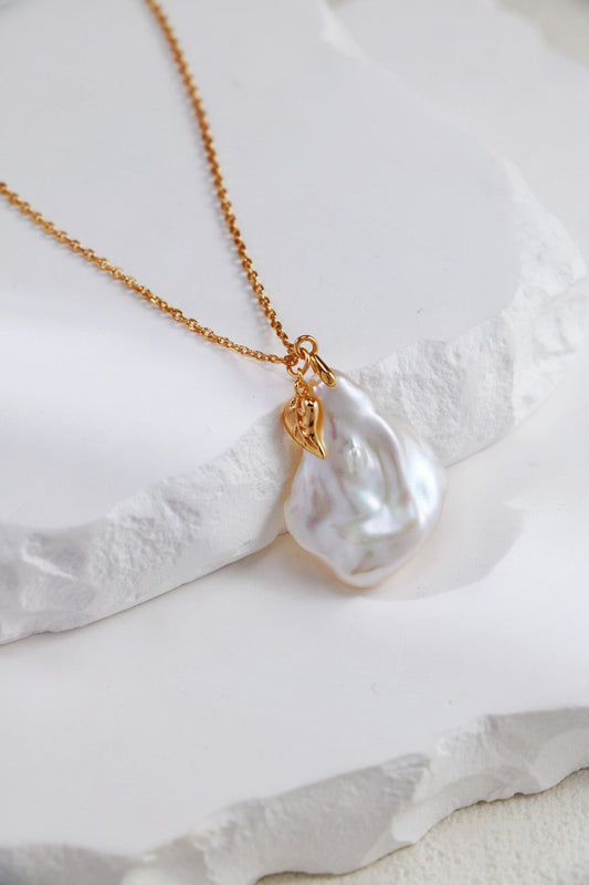 Gold Plated Baroque Bliss Pearl Necklace