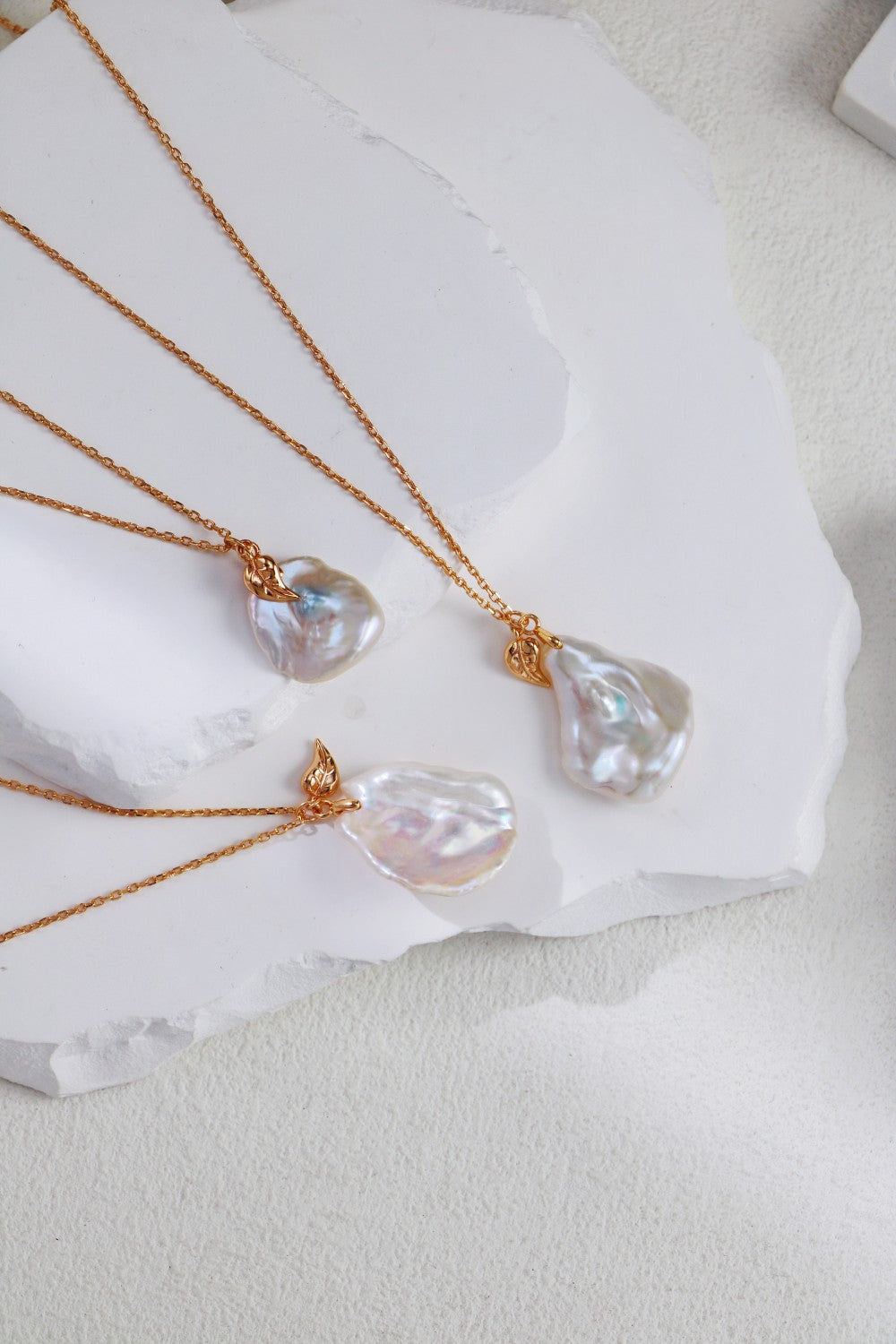 Gold Plated Baroque Bliss Pearl Necklace