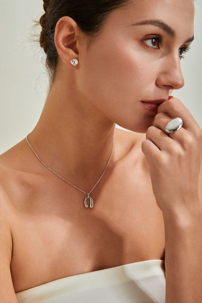 Silver Fortune Bend Necklace