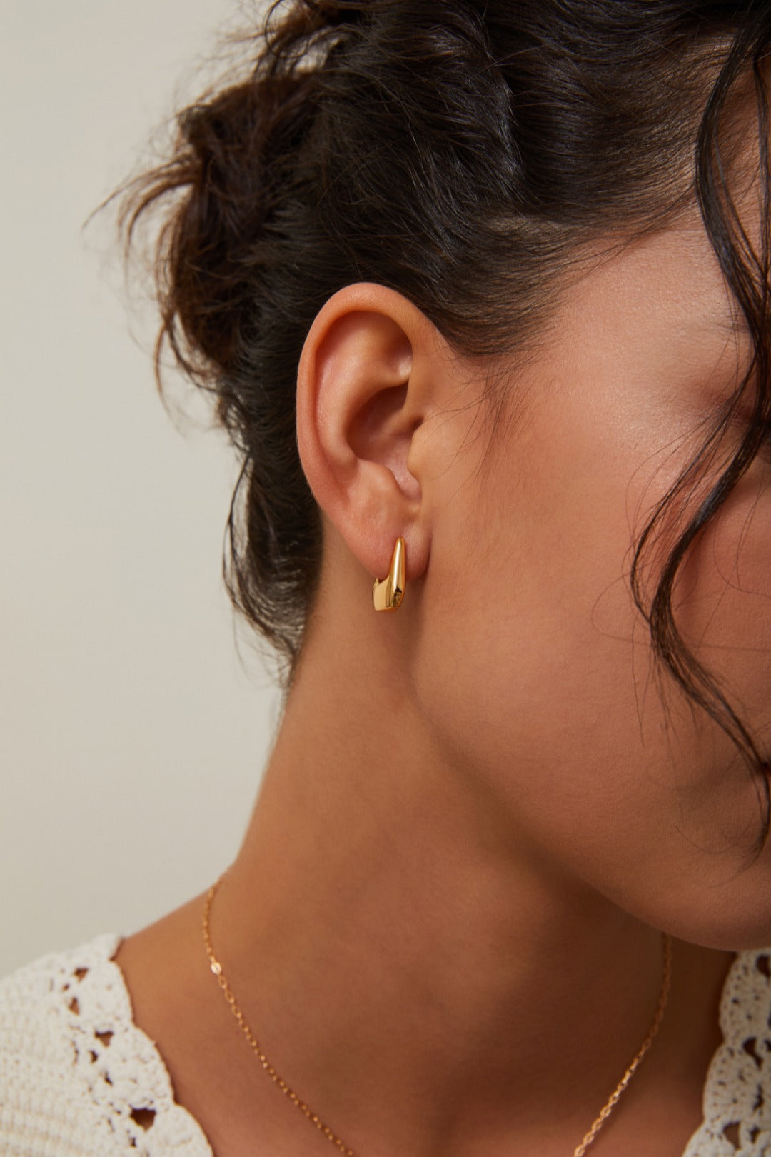 Gold Plated U Shape Hoop Earrings