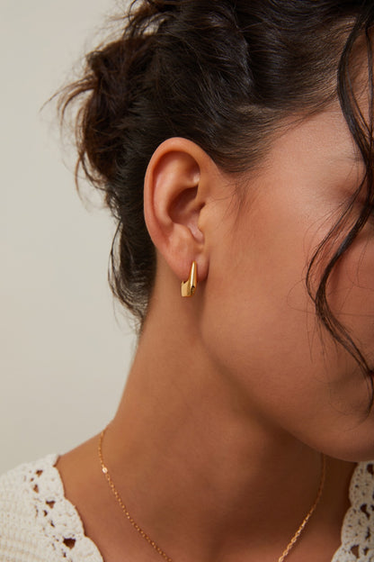 Gold Plated U Shape Hoop Earrings